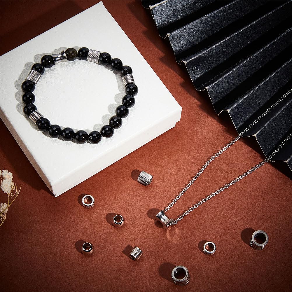 Perline Europee In Acciaio Inossidabile Stile Vichingo - 10 Pezzi Con Foro Grande, Argento Antico. Perfette Per Creare Gioielli Fai-da-te, Bracciali E Collane Dal Fascino Unico! - 2