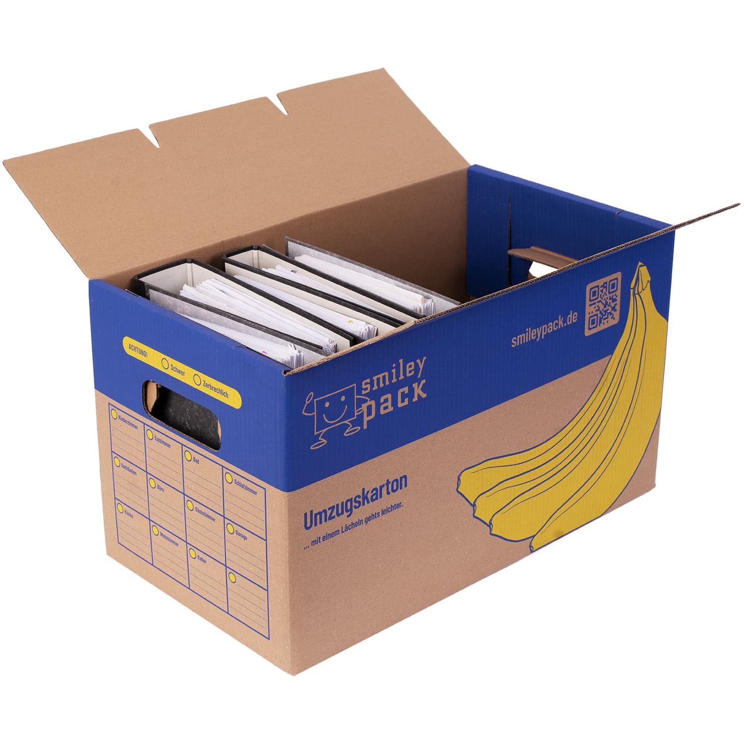 Umzugskartons Bananenkiste 600 x 328 x 340 mm bis 40 kg Zweiwellig stabil Profi groß stark Stapelbar