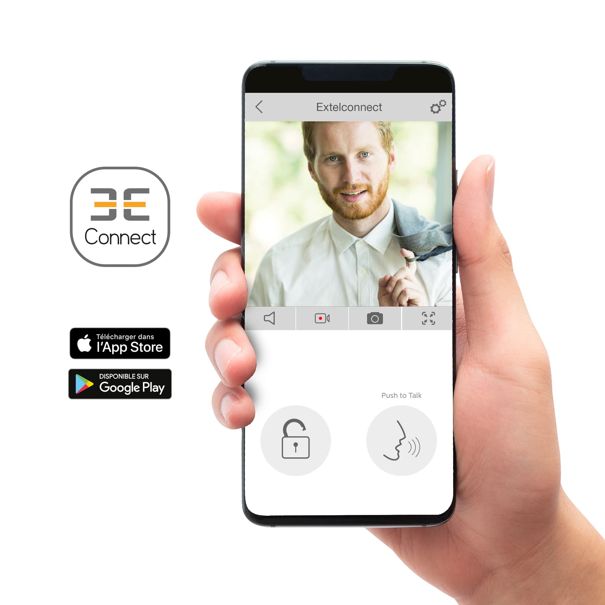 EXTEL Connect 2 Videocitofono Wi-fi Intelligente, Monofamiliare, Monitor Touch Screen da 7 Pollici, Fotocamera e App per Smartphone, Installazione 2 Fili, Visione Notturna