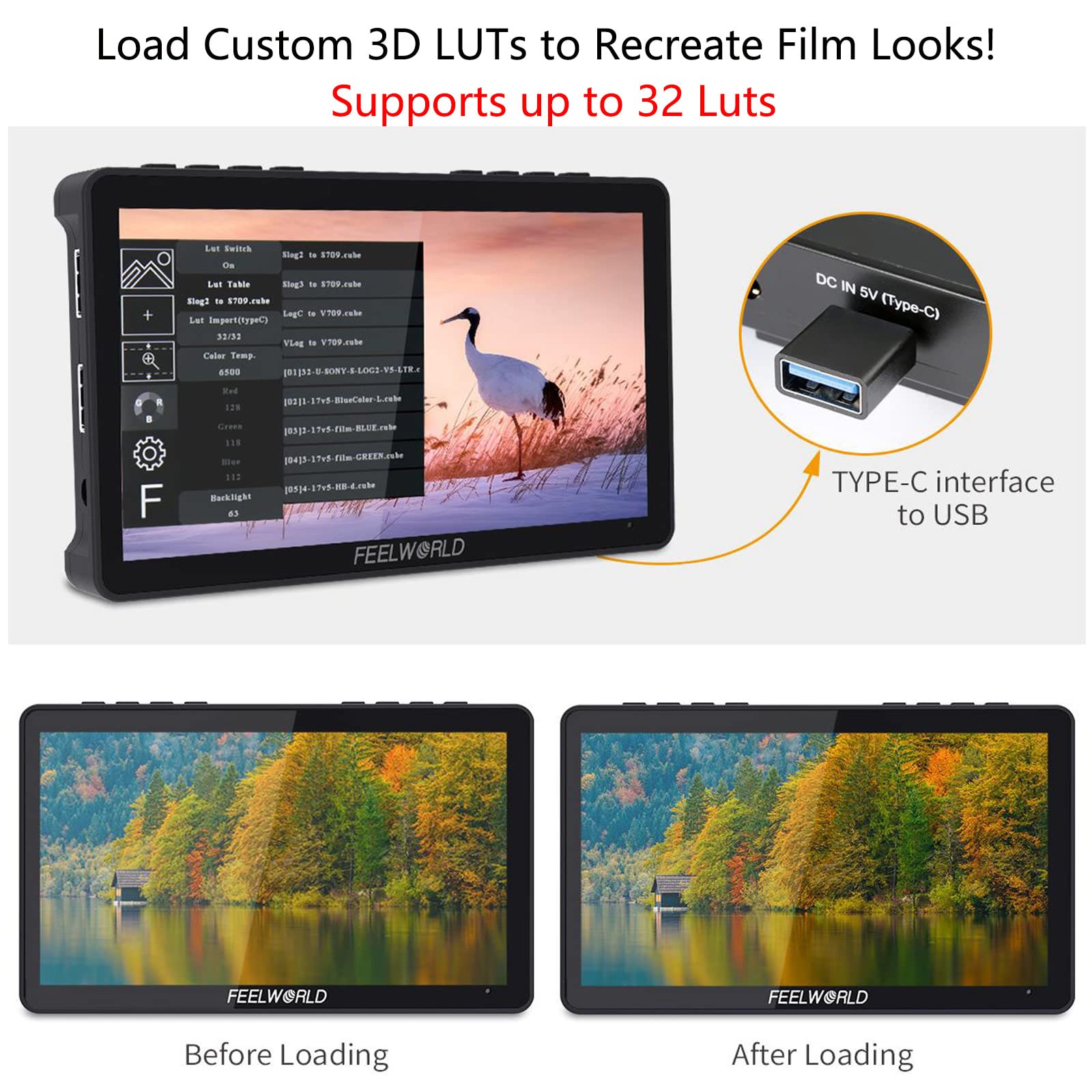 FEELWORLD F5 Pro V4 Monitor de campo de câmera DSLR com tela
