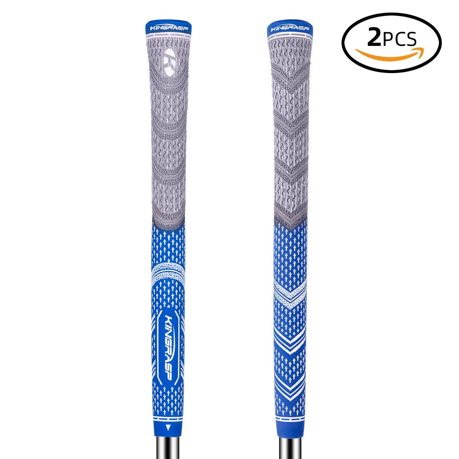 Standard/MidsizeGrips Set of 2(Free 2 Tapes) - All Weather Cord Rubber Golf Club Grips Ideal for Clubs Wedges Drivers Irons Hybrids
