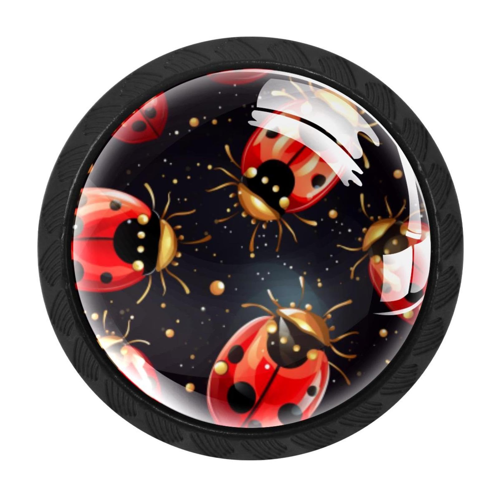 Chenzzzz Multicolored 07 4 Pack Ladybird Kitchen Cabinet Knobs Drawer Knobs Dresser Knobs Matte Black Zinc Knobs Drawer Pulls Door Knobs Dresser Drawer Handles Knobs For Dresser Drawers