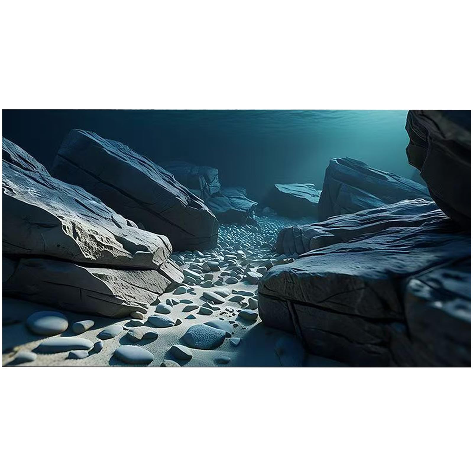 Didooou Natural underwater dark rock fish tank background, aquarium background, fine aquarium stickers, 30cm, 40cm, 50cm, 60cm, 80cm (60 * 150cm / 23.6 * 59.1 in, Underwater rocks 2)