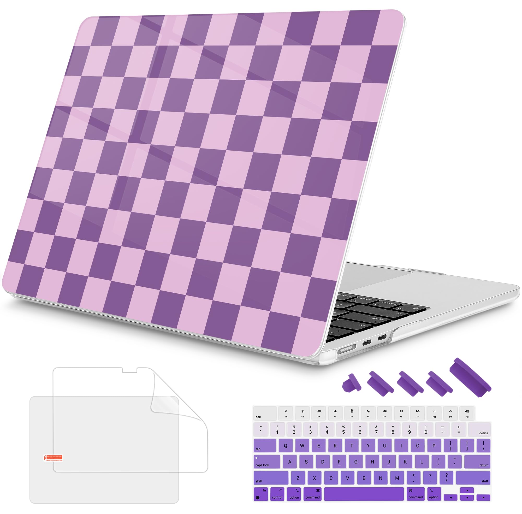 Mektron Case for 2026 MacBook Air 13-inch M5 Laptop A3449 with 13.6-inch Liquid Retina Display, 2025 2024 2022 M4/M3/M2 MacBook Air 13" Hard Shell Cover, Model A3240 A3113 A2681,Checkerboard MK020