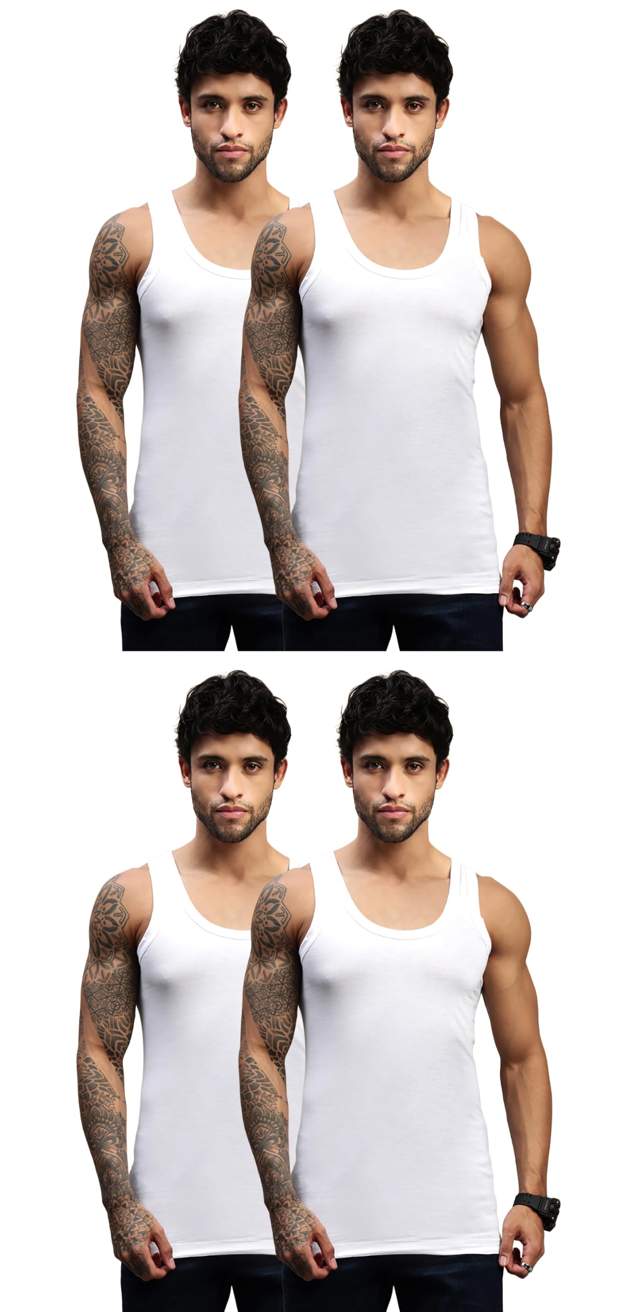 lux nitro Ultima Men’s Premium Cotton Vest| Feather-Soft, Breath-Light, Moisture-Absorbent Vest (Pack of 4)-picture-38