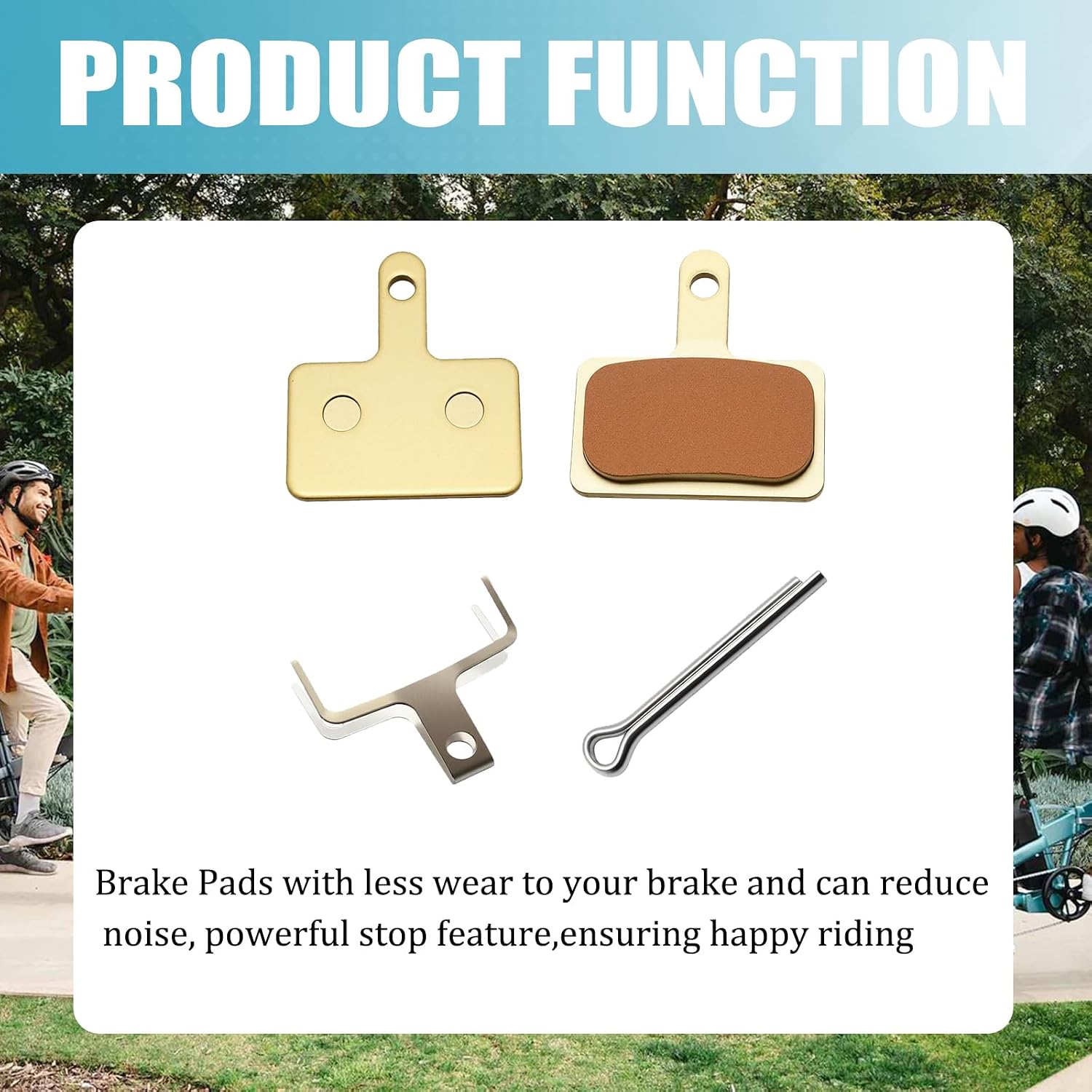 2 Pairs Brake Pads Compatible with Heybike (2022 Later) Mars1.0/2.0, Explorer, Ranger, Cityscape, Race Plus, Race Max, Horizon, Cityrun, Tyson, Sola EBike Accessories