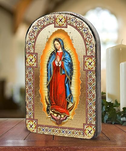 G.DeBrekht 86032 Señora de Guadalupe sobre madera chapada en oro