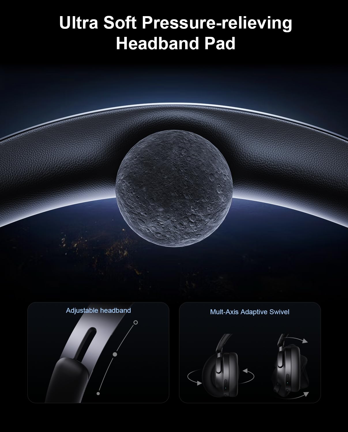 Hybrid Active Noise Cancelling Kopfhörer, Over-Ear Bluetooth Kopfhörer mit Hi-Res Audio, 90H Spielzeit, Deep Bass, Transparenzmodus, Faltbare Komfortbecher, Abschlussgeschenke für Reisen Büro