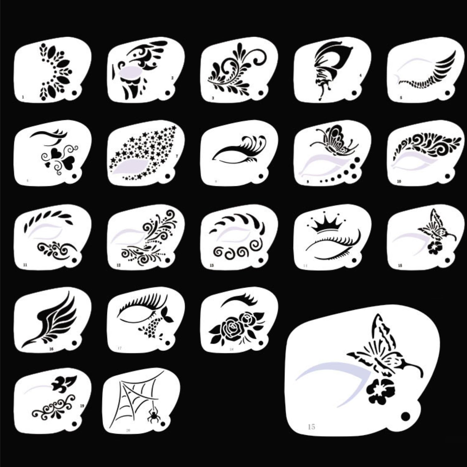 42 stuks gezicht schilderen stencils kits inclusief 28 herbruikbare gezicht schilderen sjablonen met 4 stickers 10 schilderen borstels Tattoo schilderij voor kinderen Halloween partij make-up