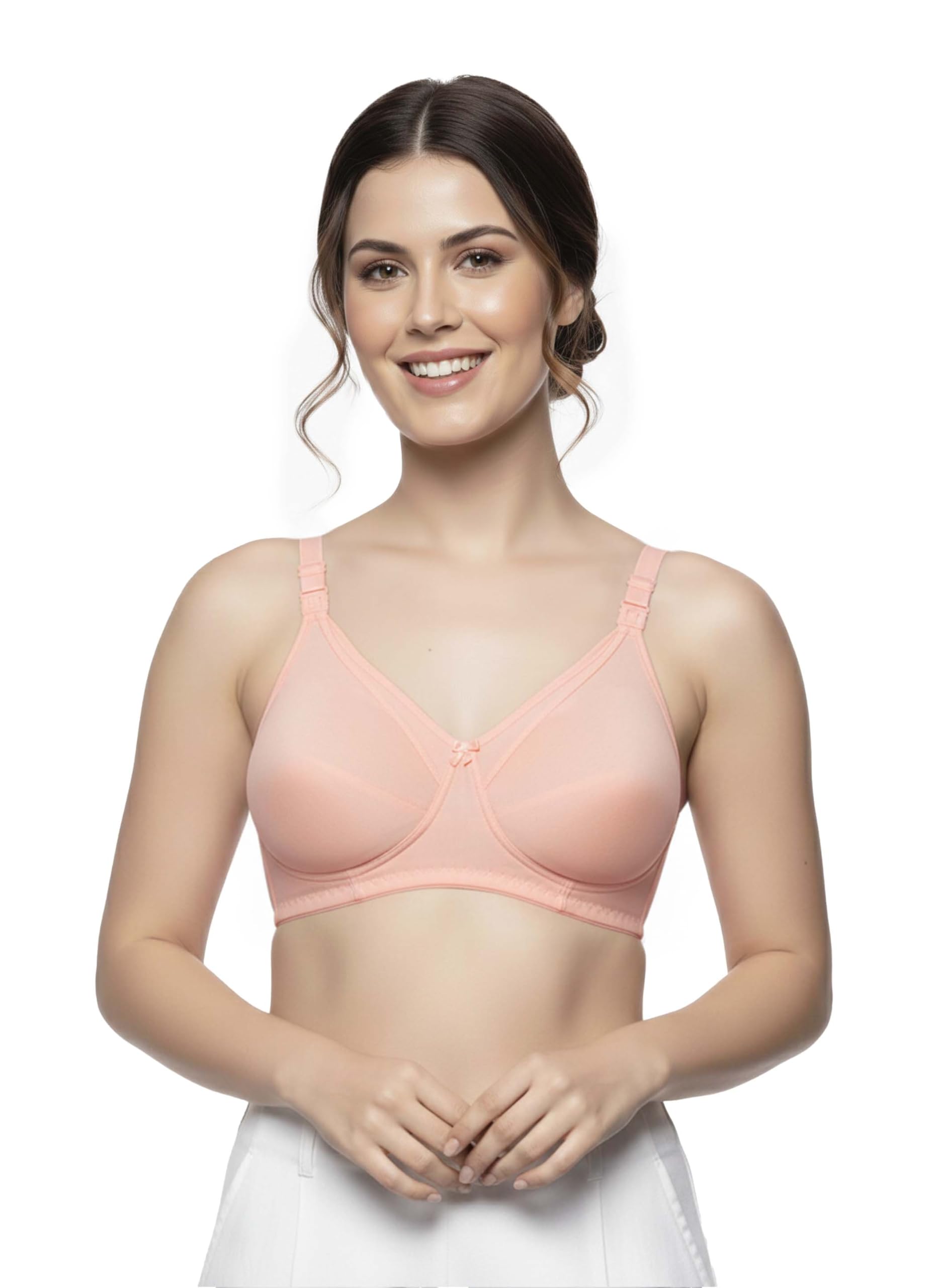 alba Maternity Bra for Women, Seamless Nursing Bra with Detachable Feeding Clips, Soft Breathable Stretch Fabric, Wirefree Full Support Bra for Lactating Mothers, Rose Gold-picture-13