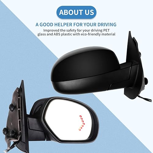 Miniatura 7 de ECCPP Espejos laterales del conductor y del pasajero, señal de memoria calentada con textura, ajuste para Chevy para GMC Pickup SUV 2008-2013 para