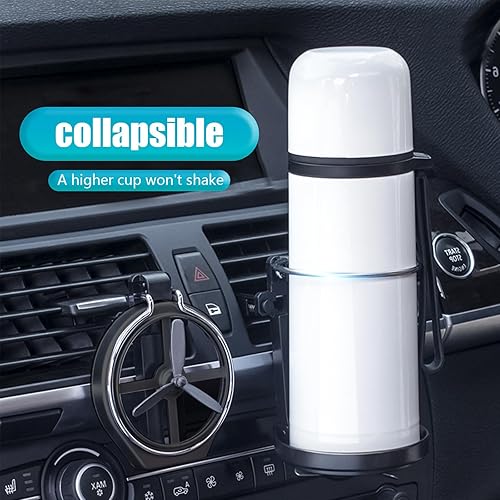 Miniatura 3 de Sodcay 1 soporte para taza de agua para consola central de automóvil, soporte de cenicero de salida de aire acondicionado, estante ajustable