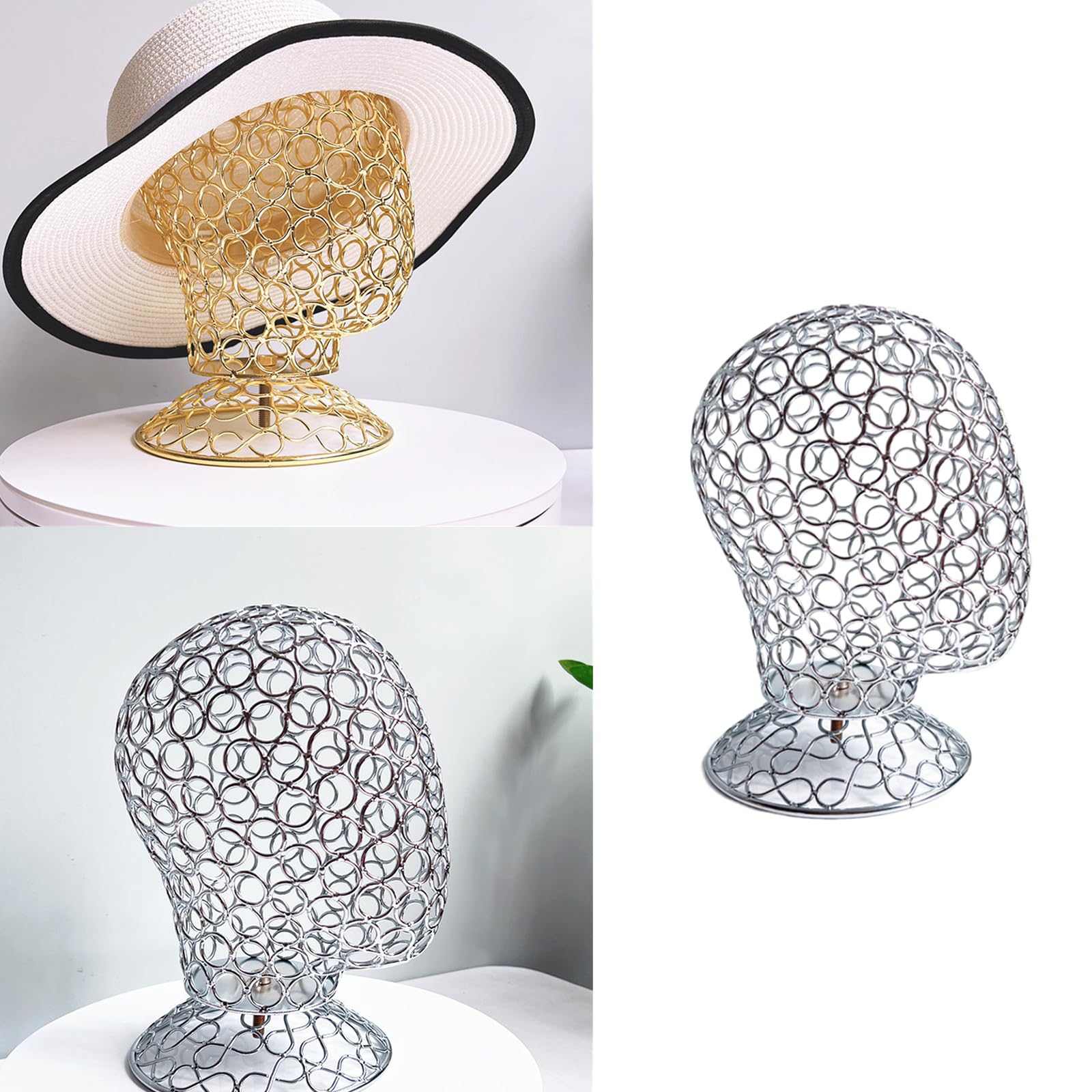 Cloudool Iron Mannequin Head Wigs Holder Hat Displaying Holder Iron Texture Wigs Display Holder For Displaying Various Headwear
