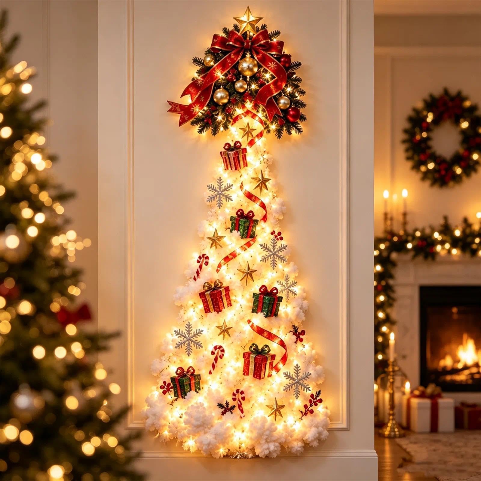 Christmas Magic Trail Wall Light, LED Cascading Christmas Wall Decor
