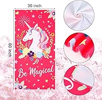 Vista 7 de LIVILAN Toalla de playa de unicornio para niñas y niños, toalla de playa arcoíris de gran tamaño, de microfibra, de secado rápido, sin arena