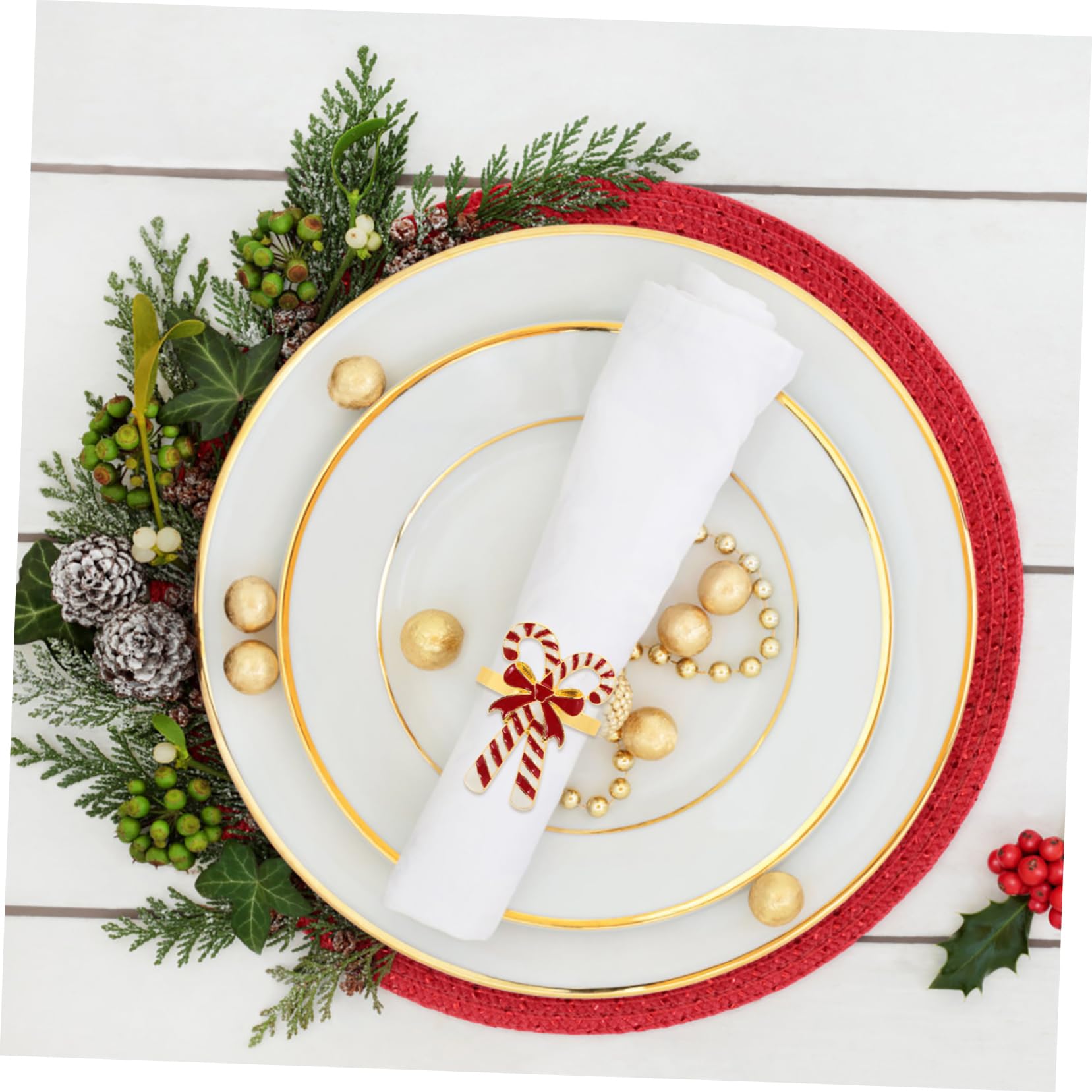 4stücke Weihnachtsserviettenhalter Mit Schleifen-Design Stilvolle Tischdeko Für Festliche Anlässe Zubehör Für Weihnachtsfeiern Und Festliche Abendessen