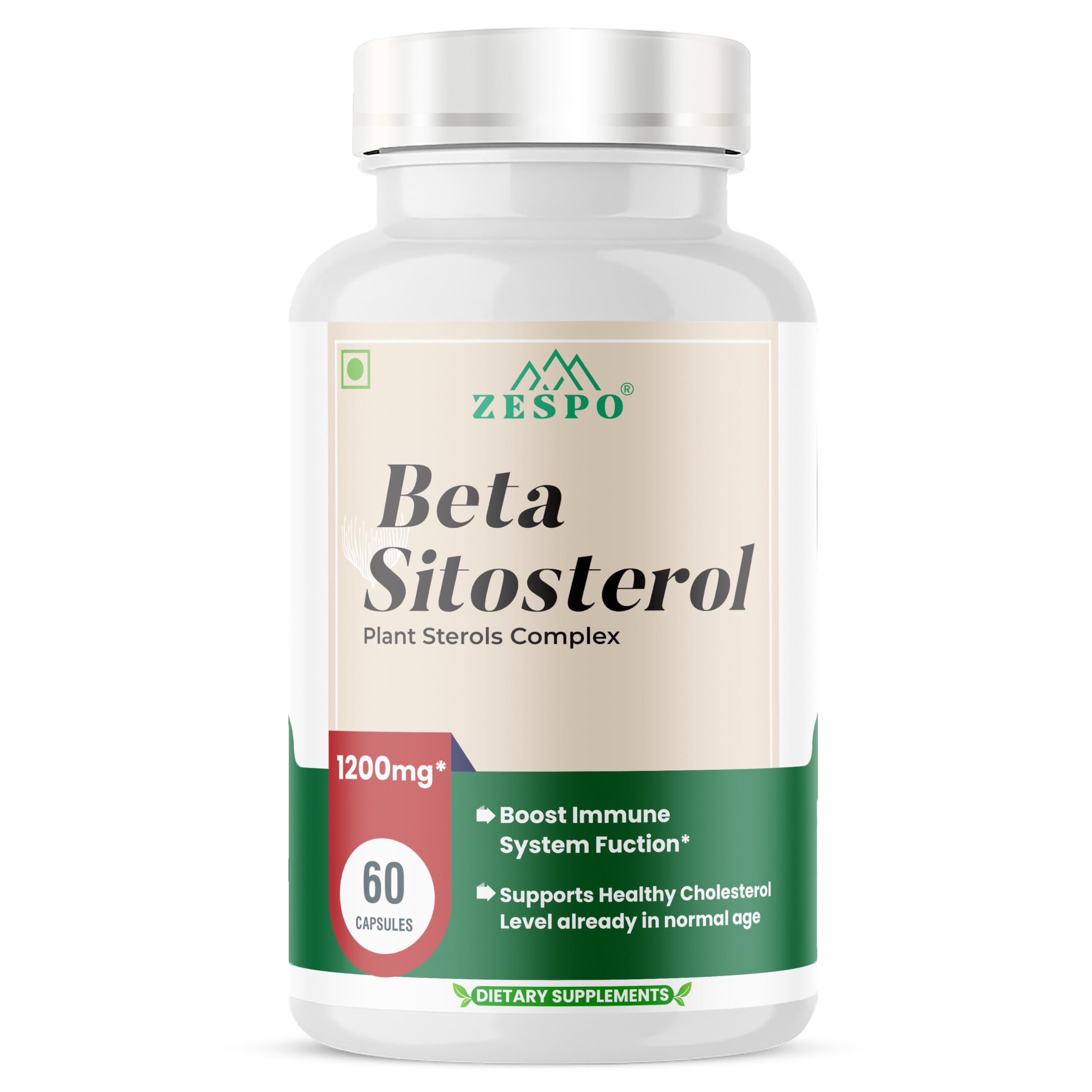 Zespo Beta Sitosterol Complex – Plant Sterol Supplement for Daily Use – 60 Capsules | Vegetarian Formula | Unflavoured-image-35