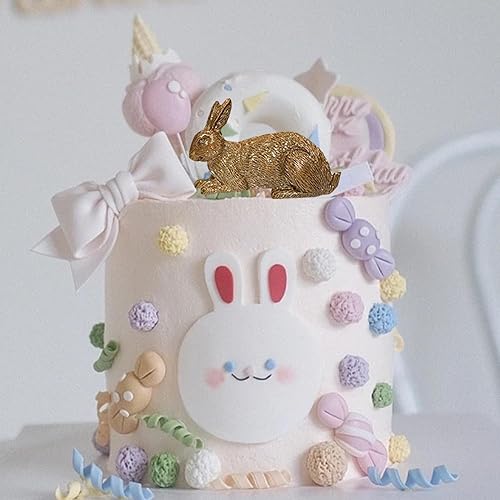 Miniatura 6 de MINFEIDMS Molde de silicona para fondant de conejo, orejas de conejo de Pascua, moldes de chocolate para decoración de pasteles, decoración de