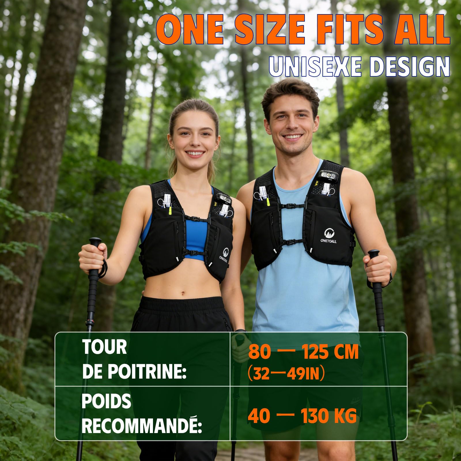 Gilet d'Hydratation Réfléchissant avec 2 Bouteilles 500ml - Sac à Dos de Course pour Homme Femme - Veste Running pour Marathon, Trail, Jogging