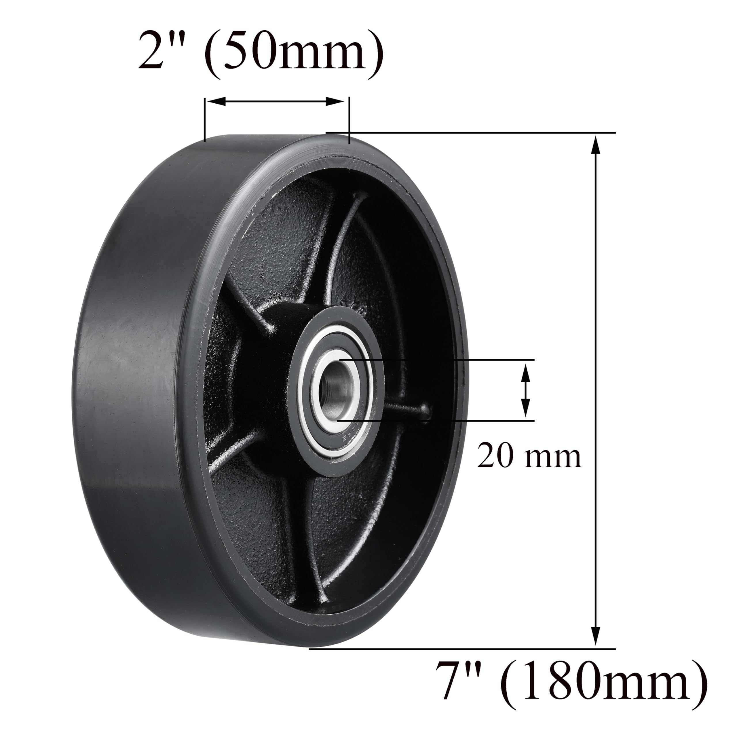7x2" Steering Wheels for Pallet Jacks - Poly Black — Amazon image 2