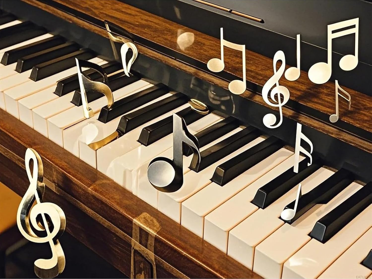 EATUKYIC 5D Diamond Painting DIY Kits Music Notes Piano Keyboard Diamond Art Full Round Drill Rhinestones by Number Embroidery Arts and Crafts for Living Room Home Wall Decor 12x16 inch/30x40cm