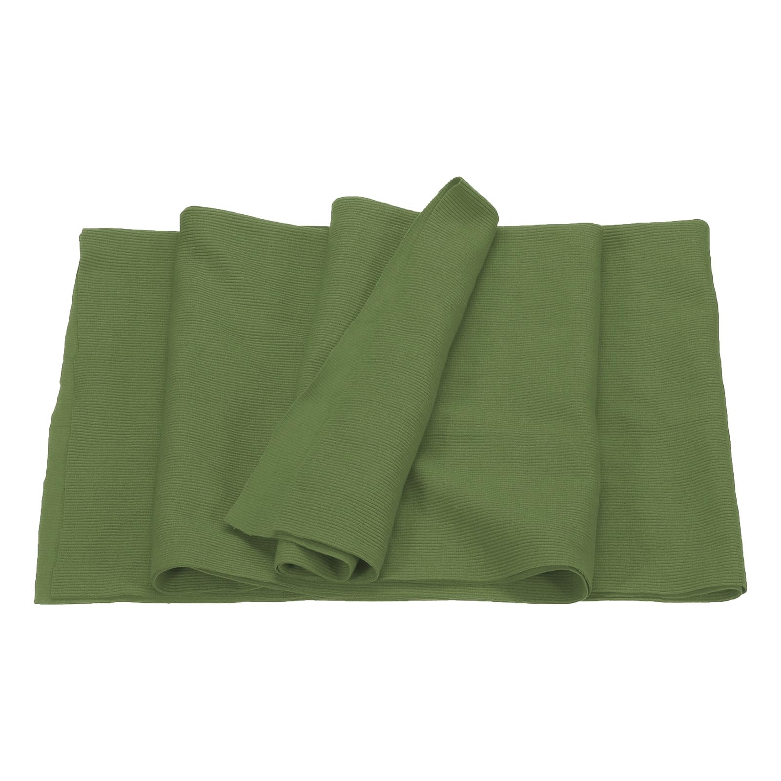 MECCANIXITY 47" Elastic Cuffs Ribbed Trims Cotton Fabric Knit Rib Stretch Tape Cuff Sleeve Waistband for Sewing, 20" Wide Light Green