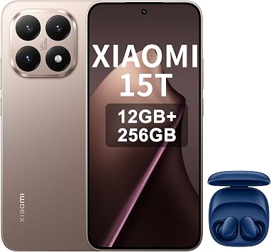 XIAOMI 15T Smartphone 12 + 256 GB 6.83 Inch 120 Hz Display MediaTek Dimensity 8400-Ultra Optical Lens Leica Summilux 50MP 5500 mAh Gold Includes Smart Headphones Blue