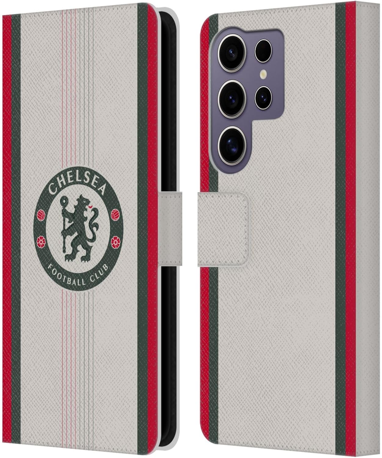 Head Case Designs Officially Licensed Chelsea Football Club Away 2025/26 Kit Leather Flip Case Compatible with Samsung Galaxy S25 Ultra