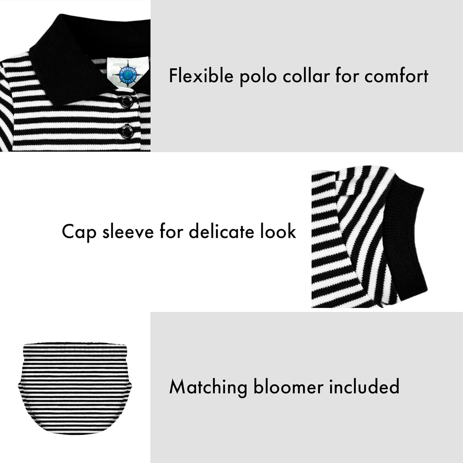 Creative Knitwear College Baby Polo Dress w/Bloomer - Team Logo, Multiple Colors, for Baby Girls (0-12 Months)