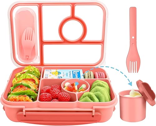 Demiue Lonchera para niños, lonchera Bento para adultos, contenedores de almuerzo para adultosniñosniños pequeños, fiambrera Bento de 5