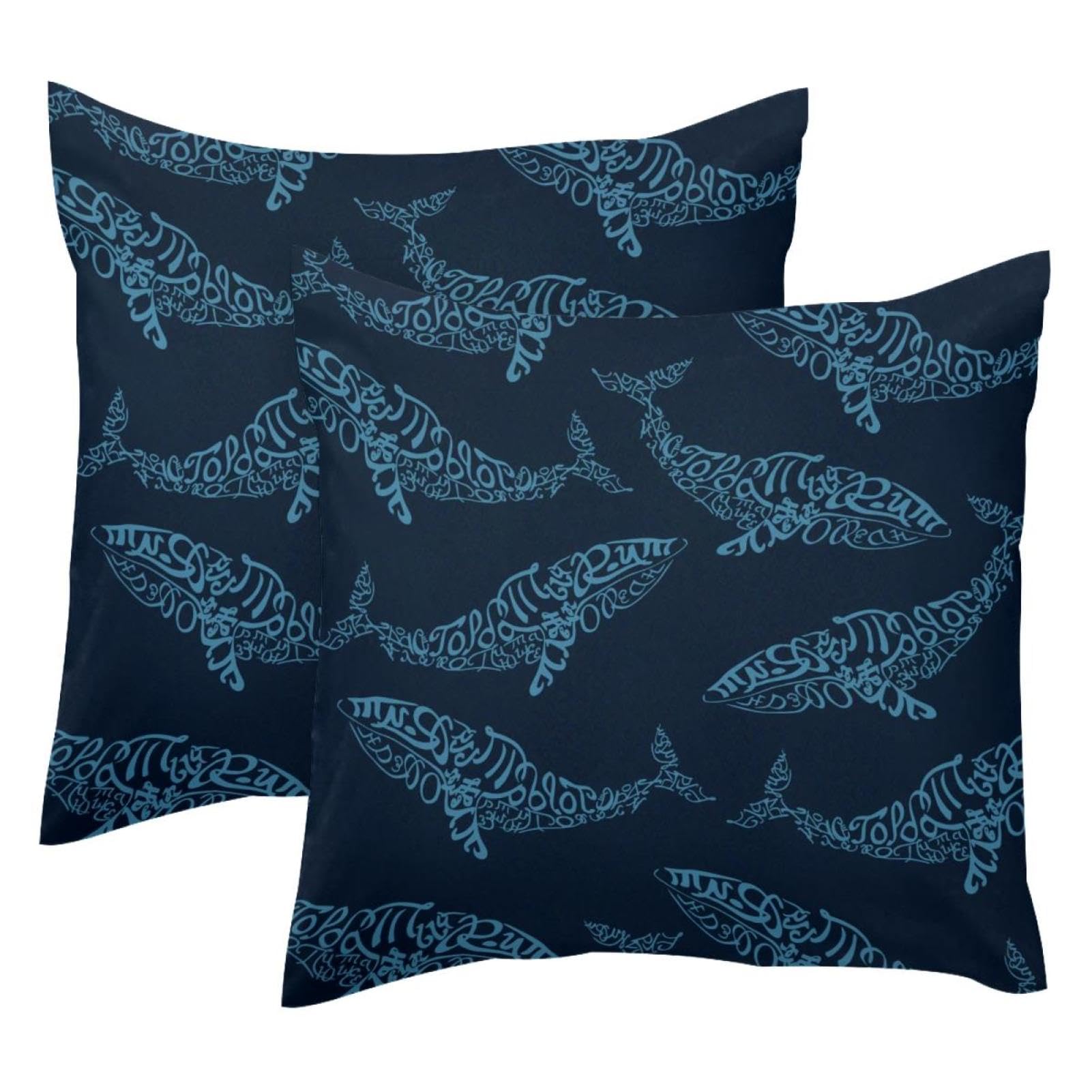 Housses de coussin velours bleu baleine pour votre canapé de salon 50x50