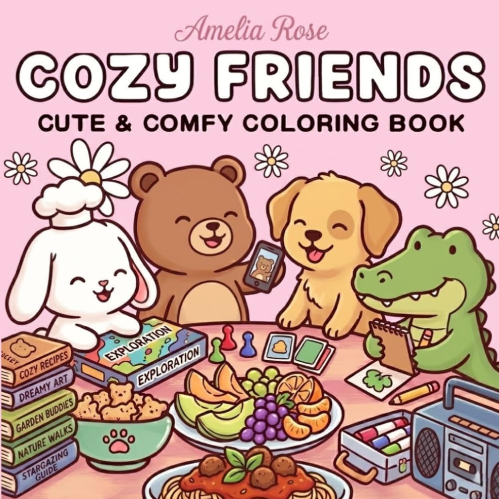 Cozy Friends: cute & comfy coloring book