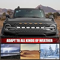 Vista 5 de Mabett 5 piezas de luces LED de parrilla para accesorios Ford Bronco 2021 2022 2023 2024 2025 de 2/4 puertas, compatibles con Badlands Wildtrak &