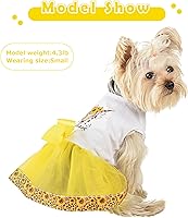 Vista 4 de Vestido de perro para primavera y verano, falda para perros pequeños, vestidos de cachorro, vestido de tul Yorkie Chihuahua, fiesta de cumpleaños