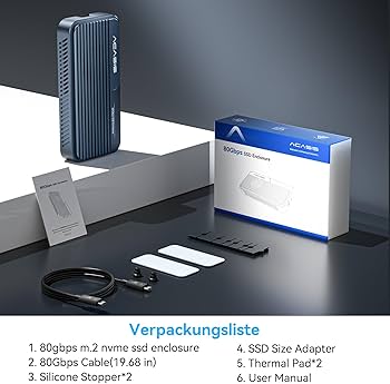 ACASIS TB501Pro/Thunderbolt5 SSDエンクロージャー Amazon.co.jp: ACASIS 80Gbps M.2 SSD 外付けケース,冷却ファン内蔵