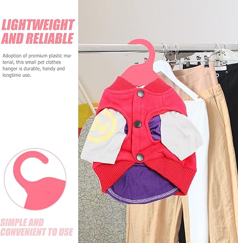 Miniatura 10 de POPETPOP Perchas de ropa para mascotas, 30 piezas de perchas para ropa para mascotas, estantes de secado para cachorros, mini perchas de plástico