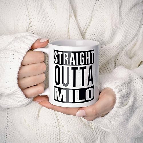 Miniatura 2 de Regalo de apellido Milo. Taza de café personalizada con signo de apellido directo y personalizado. 11 onzas.