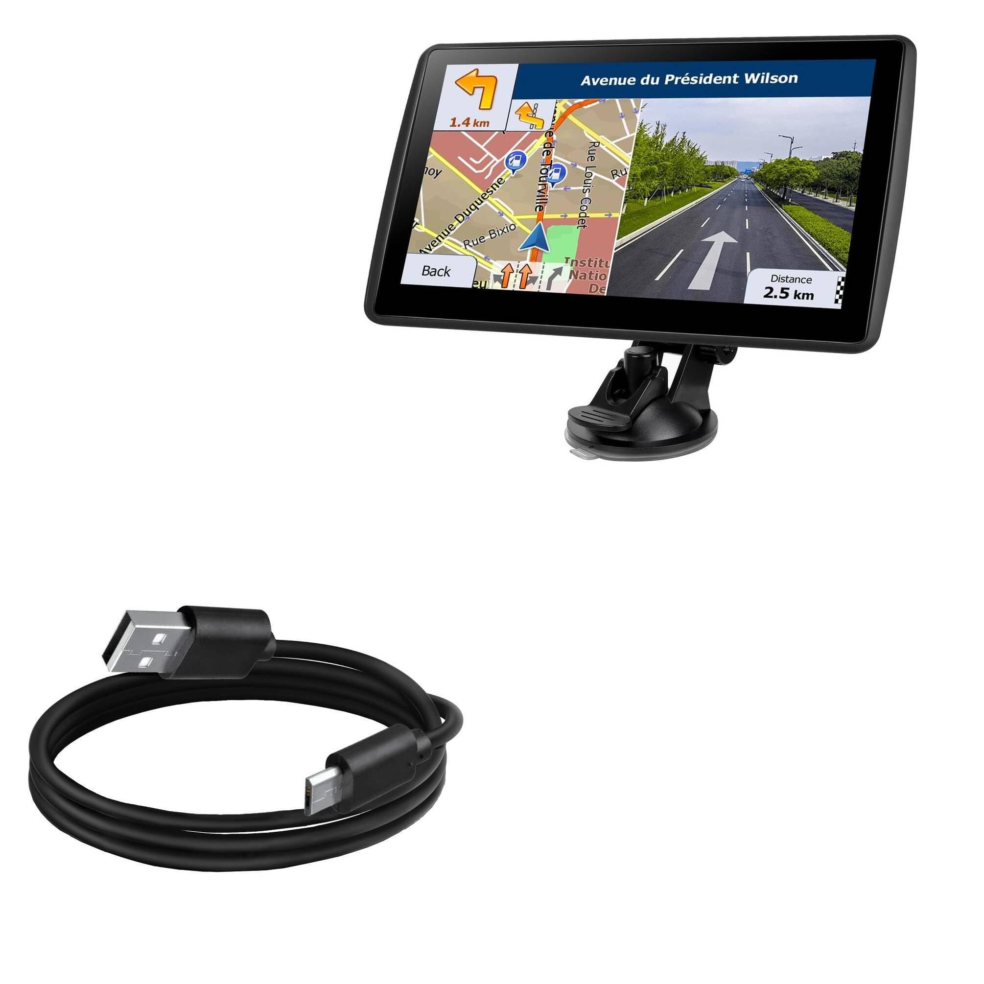 BoxWave Cable Compatible with GIFEHU GPS Navigator for Car Truck RV- 2024 Map (7 in) - DirectSync Cable, Durable Charge and Sync