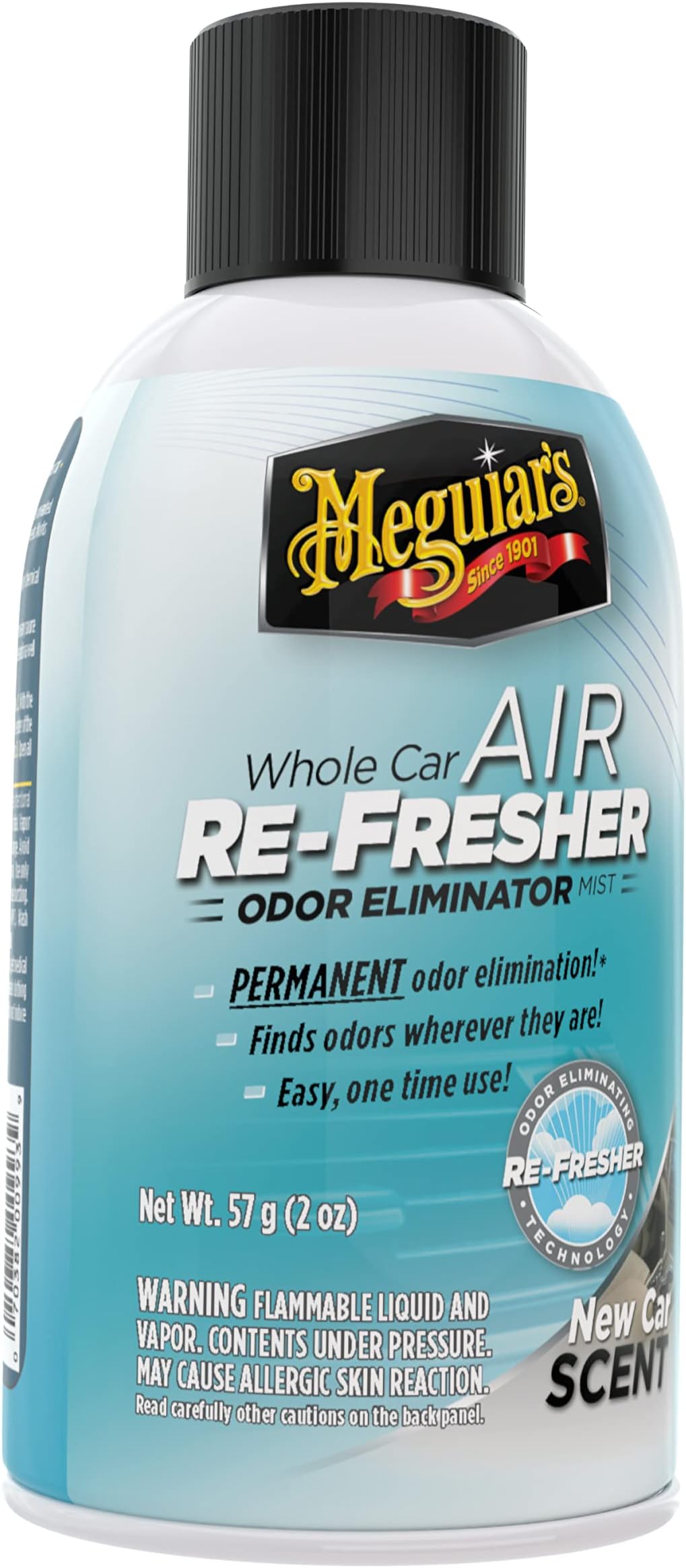 Meguiar'S Car Air Freshener/Odor Eliminator Black/Blue, 57g, G16402