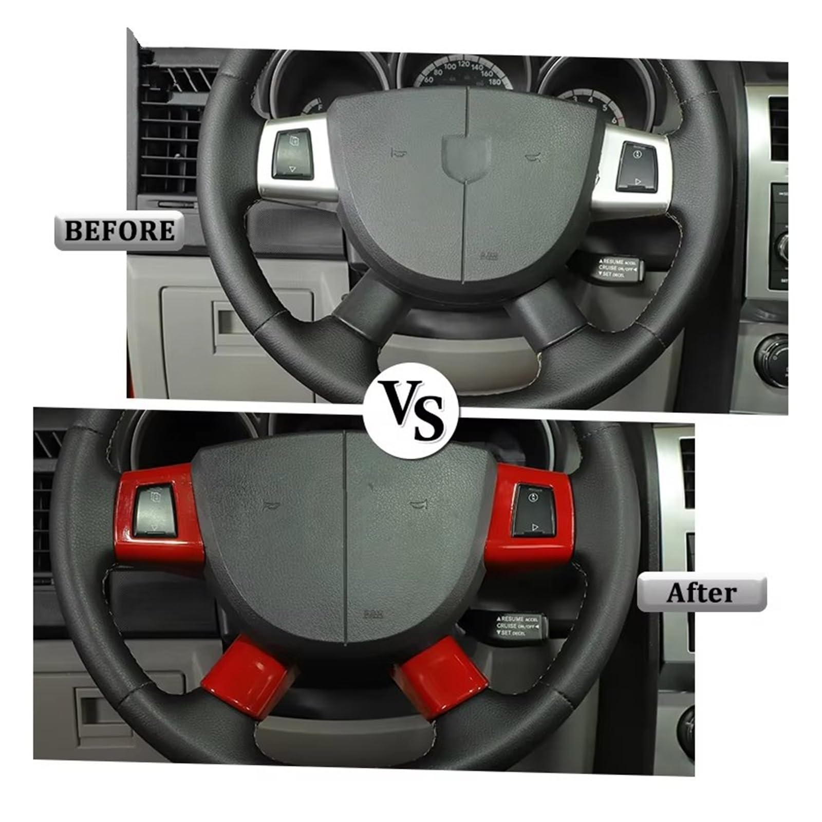 Auto Interieur Zubehör Für Dodge Für Nitro 2007-2012 ABS Zentrale Dashboard Dekoration Lenkrad Abdeckung Aufkleber Auto Zubehör Auto Innenraum(C