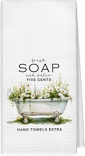 Funny Daisy Floral Hand Towels, Floral Hand Towels for Bathroom Decor, Rustic Farmhouse Daisy Flower Decorative Towel for Bathroom Washroom Toilet, 16x24 Inch