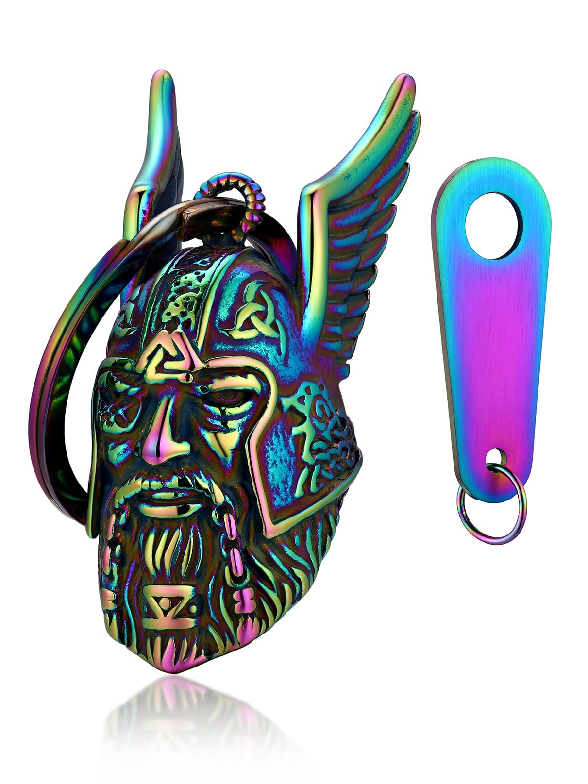 Bandmax Schlüsselanhänger Motorrad Glocke Edelstahl Motorradglocke Schlüsselanhänger Wikinger Glücksbringer Schlüsselanhänger für Motorradfahrer