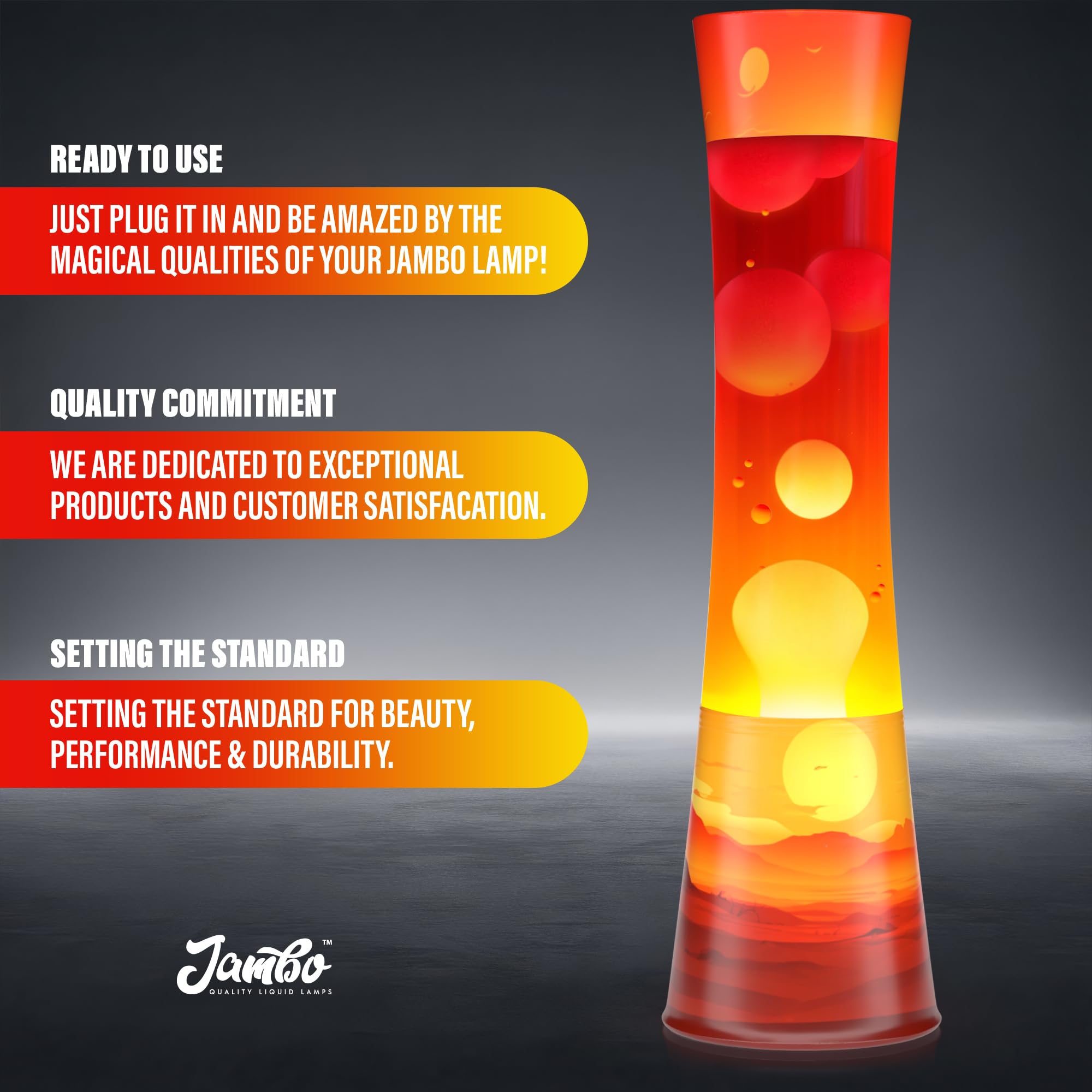 Jambo - Lámpara de movimiento líquido de 15,5" - Modelo mejorado con diseño Sunset - Hermosa lámpara decorativa para sala de estar y dormitorio, luz relajante, luz nocturna para adolescentes, niños y