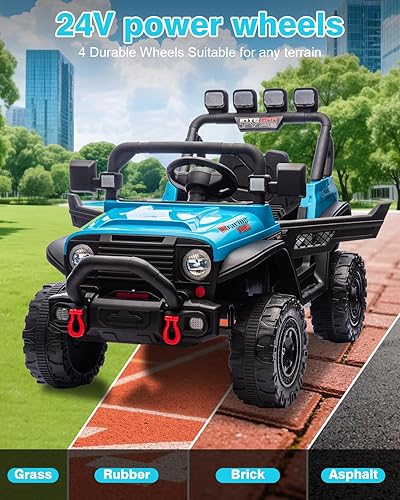 Miniatura 7 de Carros Eléctricos para Niños, 24 V - Juguetes para niños grandes, auto eléctrico para almacenamiento en cama de camión, juguete para niños y niñas a