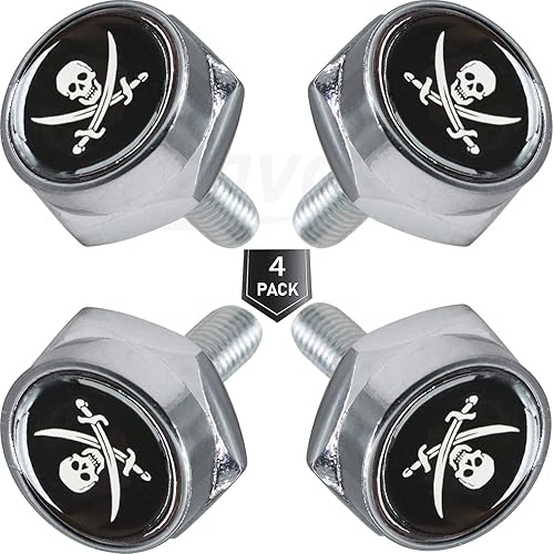 Miniatura 3 de Kit de fijación de tornillos para matrícula, 4 tornillos personalizados con cubiertas para sujetar placas o marcos de automóviles y motocicletas, el