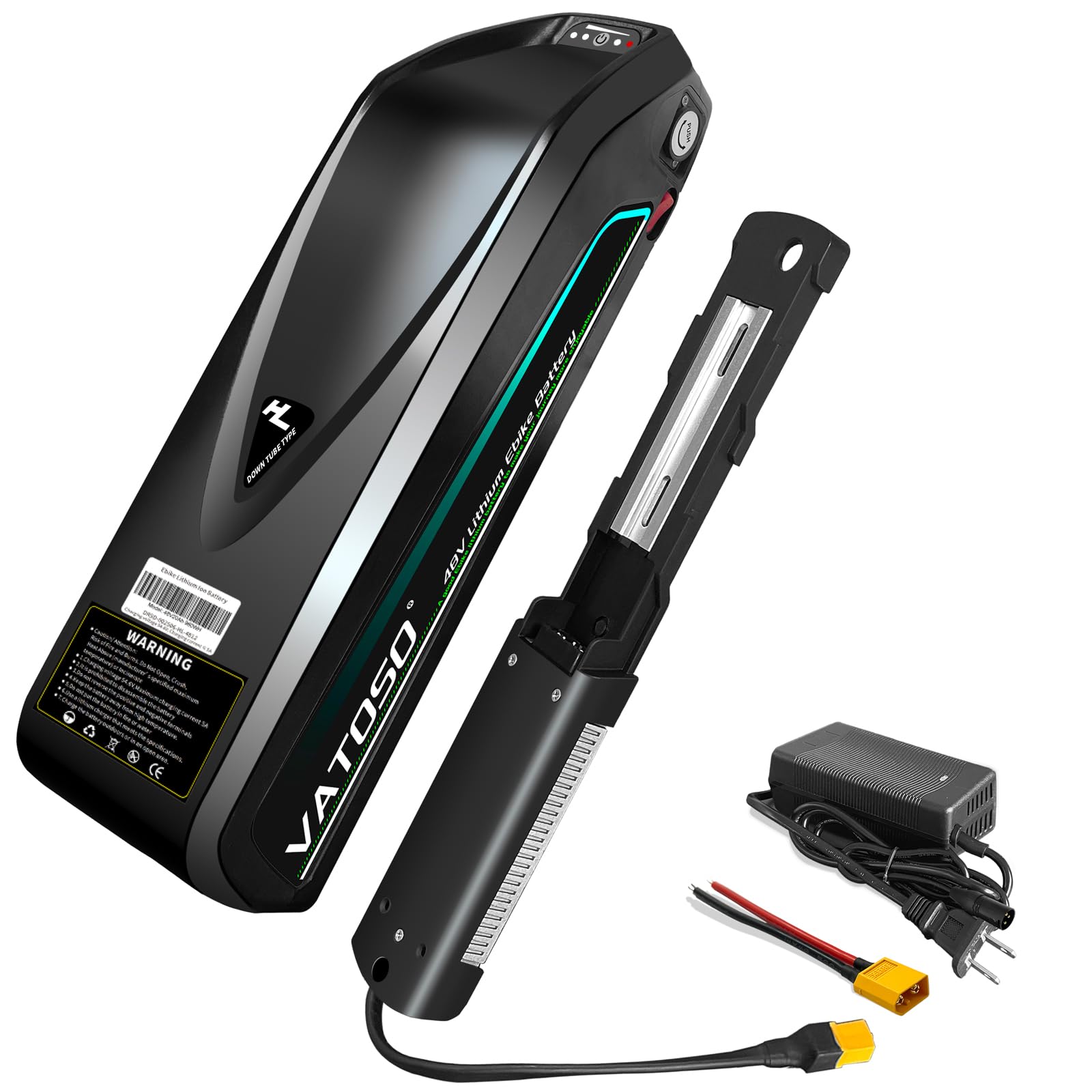 48V 20Ah Lithium Ebike Battery, W/ 30A BMS, for 100-1500W Electric Vehicles & Motorcycles, Includes 2A Charger XT60 Connector (with Charger)