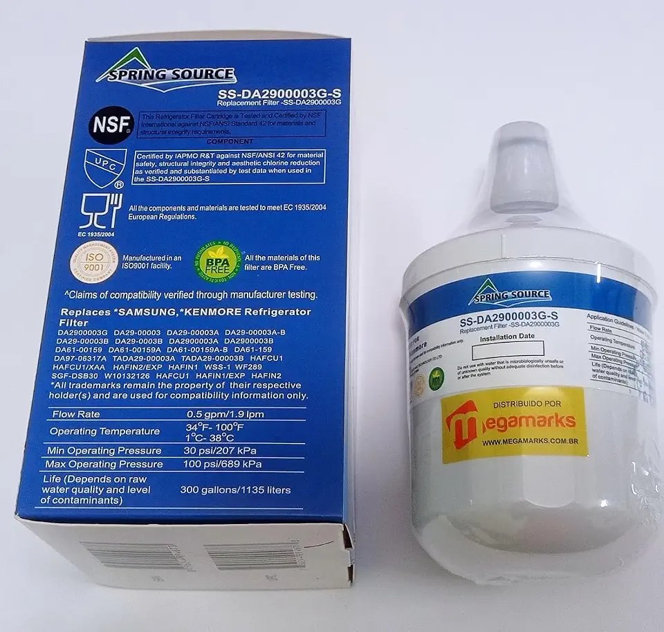 REFIL FILTRO DE ÁGUA COMPATIVEL COM GELADEIRA SANSUNG SIDE BY SIDE HAFIN2/EXP DA29-00003G DA29-00003B AQUA PURE MARCA SPRING SOURCE