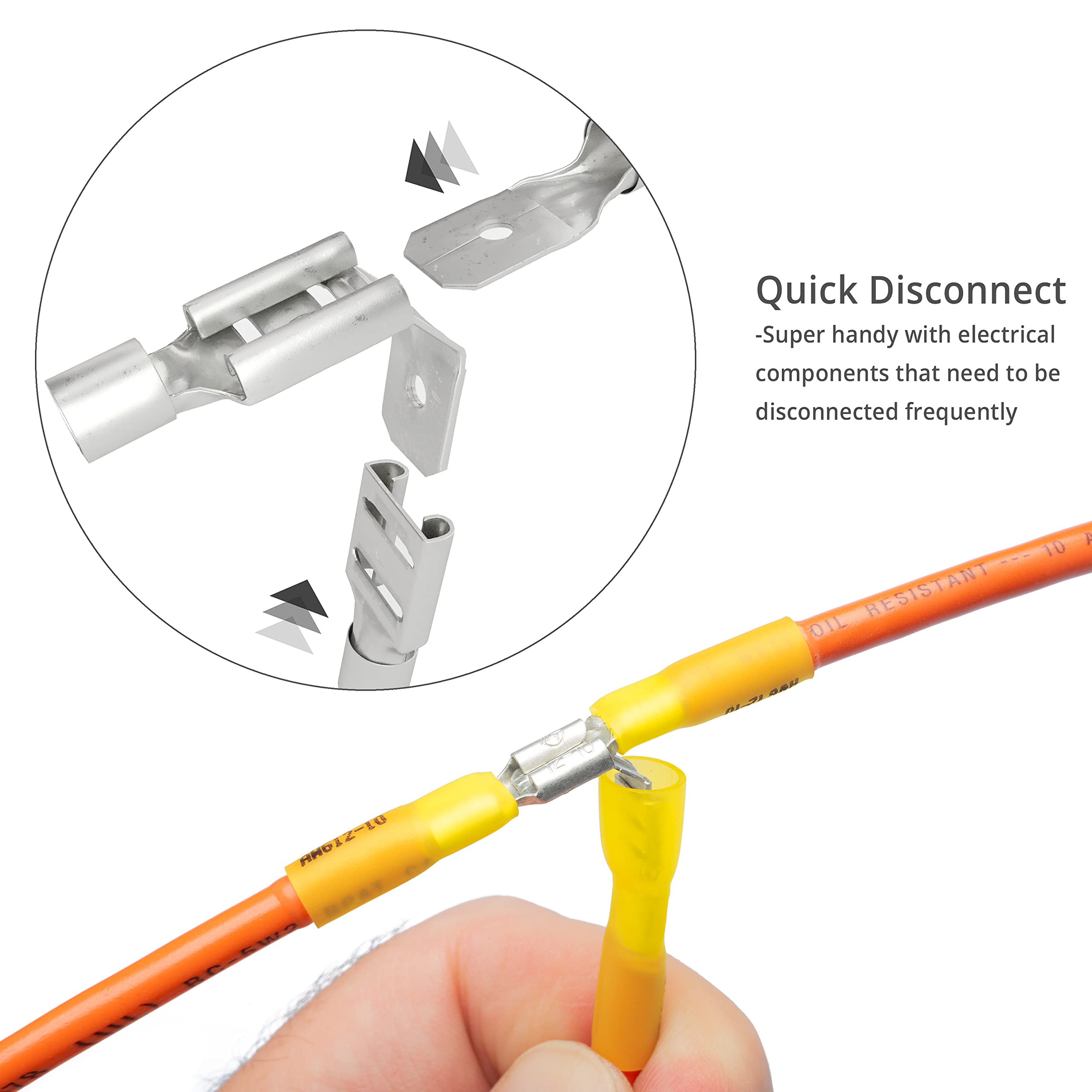 90 PCS Heat Shrink Piggyback Spade Connectors 3 Way