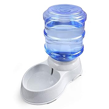 TENINYU Pet Water Dispenser Station - 1 Gal Replenish Pet Waterer for Dog Cat Animal Automatic Gravity Water Drinking Fountain Bottle Bowl Dish Stand