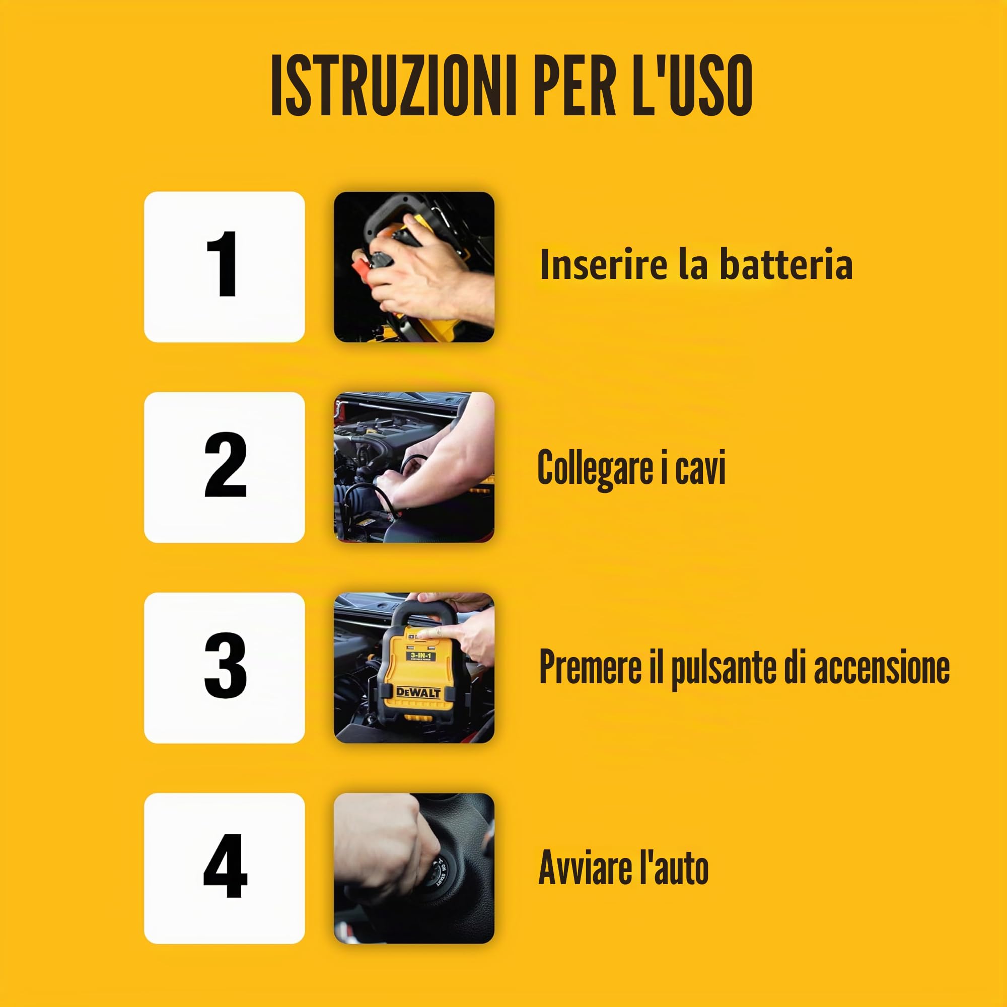 DEWALT DXAE20VBB Automotive Battery Booster and 12V Jump Starter with USB Power Station: Powered by Standard 20V MAX and FLEXVOLT Tool Batteries